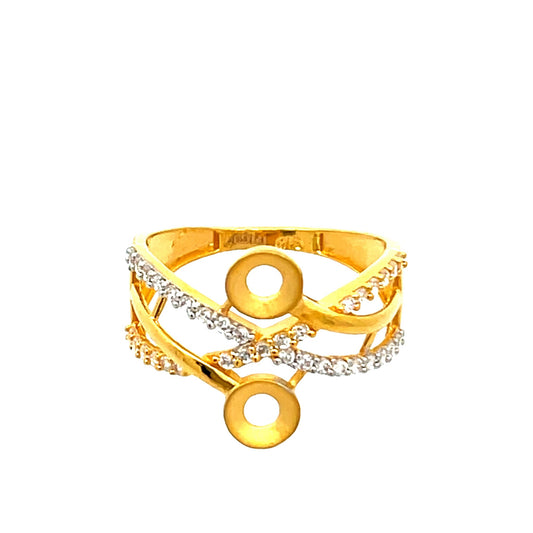 22ct Yellow Gold Chic Design Ring PZ325 - RN43 - FJewellery