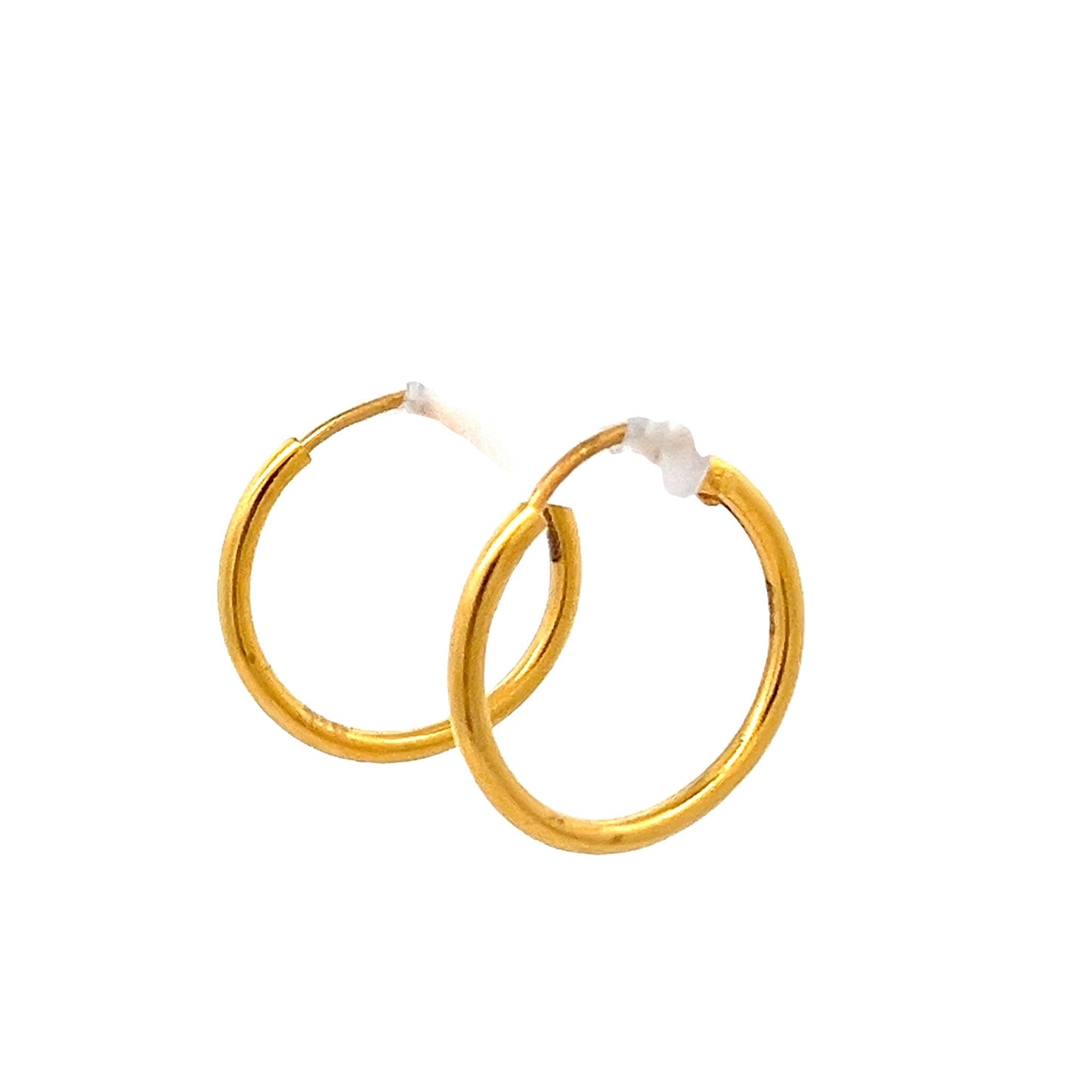 22ct Yellow Gold Classic Hoop Earrings PZ325 - ER77 - FJewellery