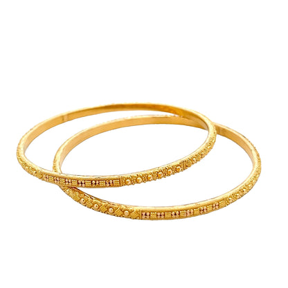 22ct Yellow Gold Classic Patterned Bangle PZ325-BN46 - FJewellery