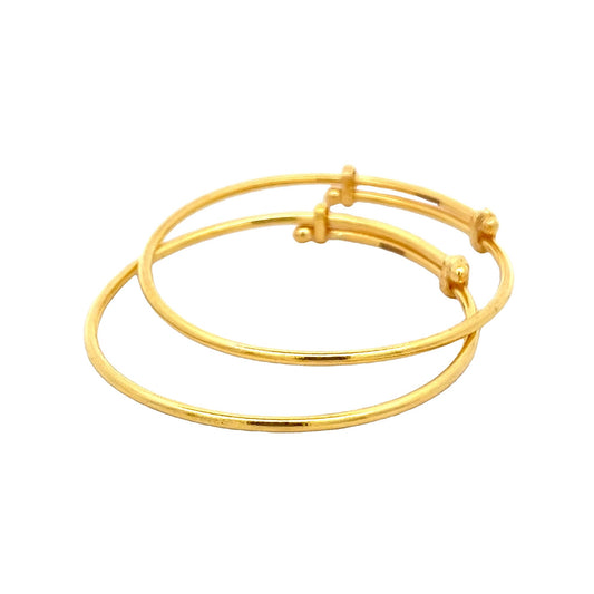 22ct Yellow Gold Classic Plain Bangle PZ325 - BN5 - FJewellery