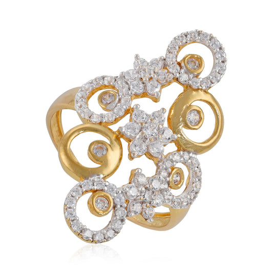 22ct yellow gold cocktail ring with stones 11000234 - FJewellery