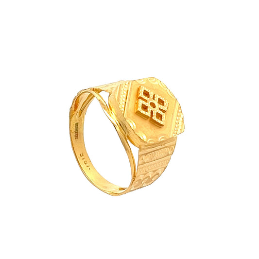 22ct Yellow Gold Cross Design Signet Ring PZ325 - RN2 - FJewellery