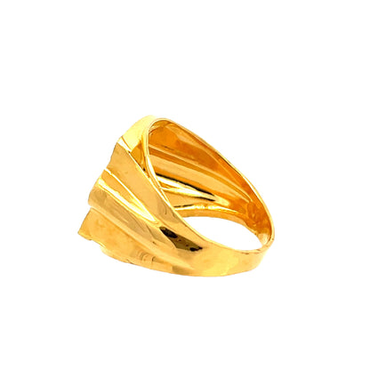 22ct Yellow Gold Cross Design Signet Ring PZ325-RN34 - FJewellery