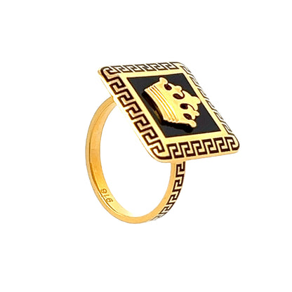 22ct Yellow Gold Crown Ring PZ325-RN48 - FJewellery