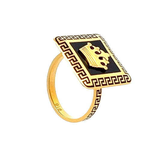 22ct Yellow Gold Crown Ring PZ325-RN48 - FJewellery