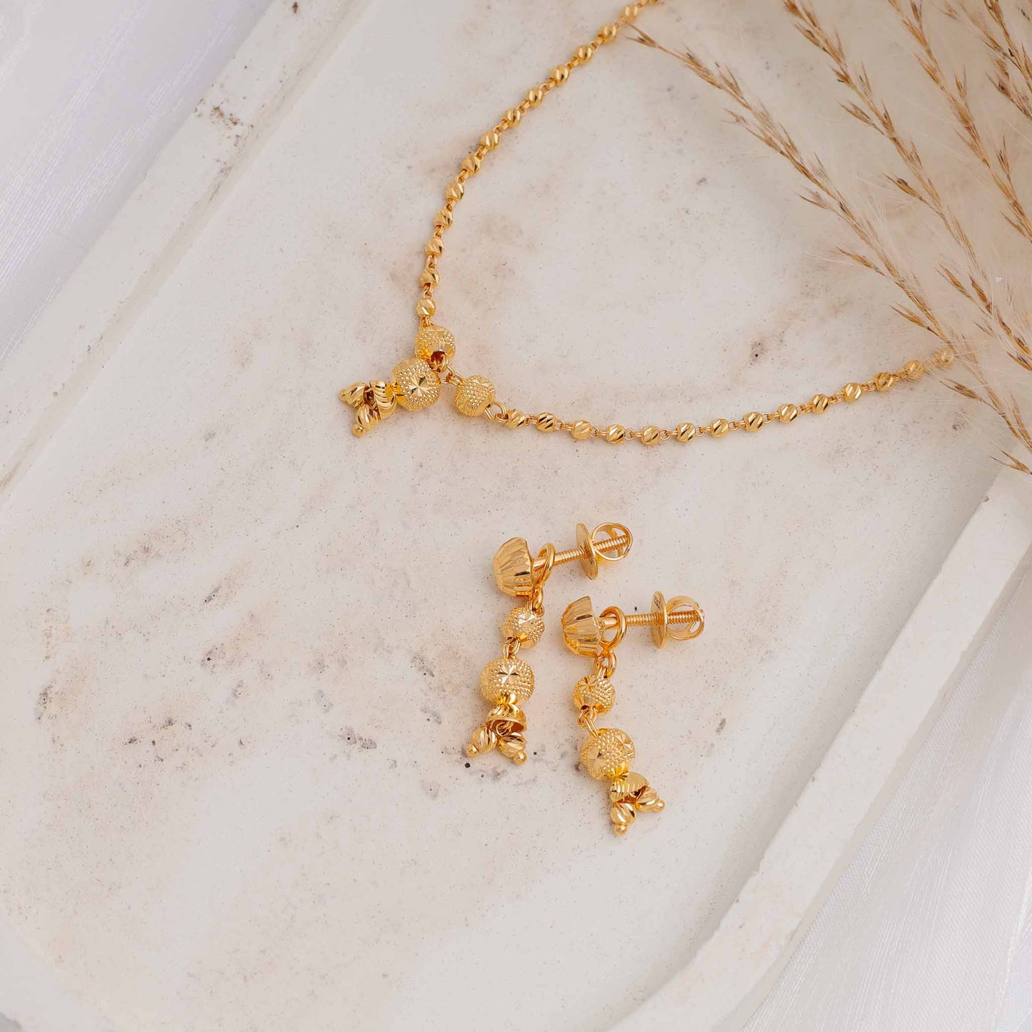 22ct Yellow Gold Dangle Earrings BF1224 - NKS16 - ER - FJewellery