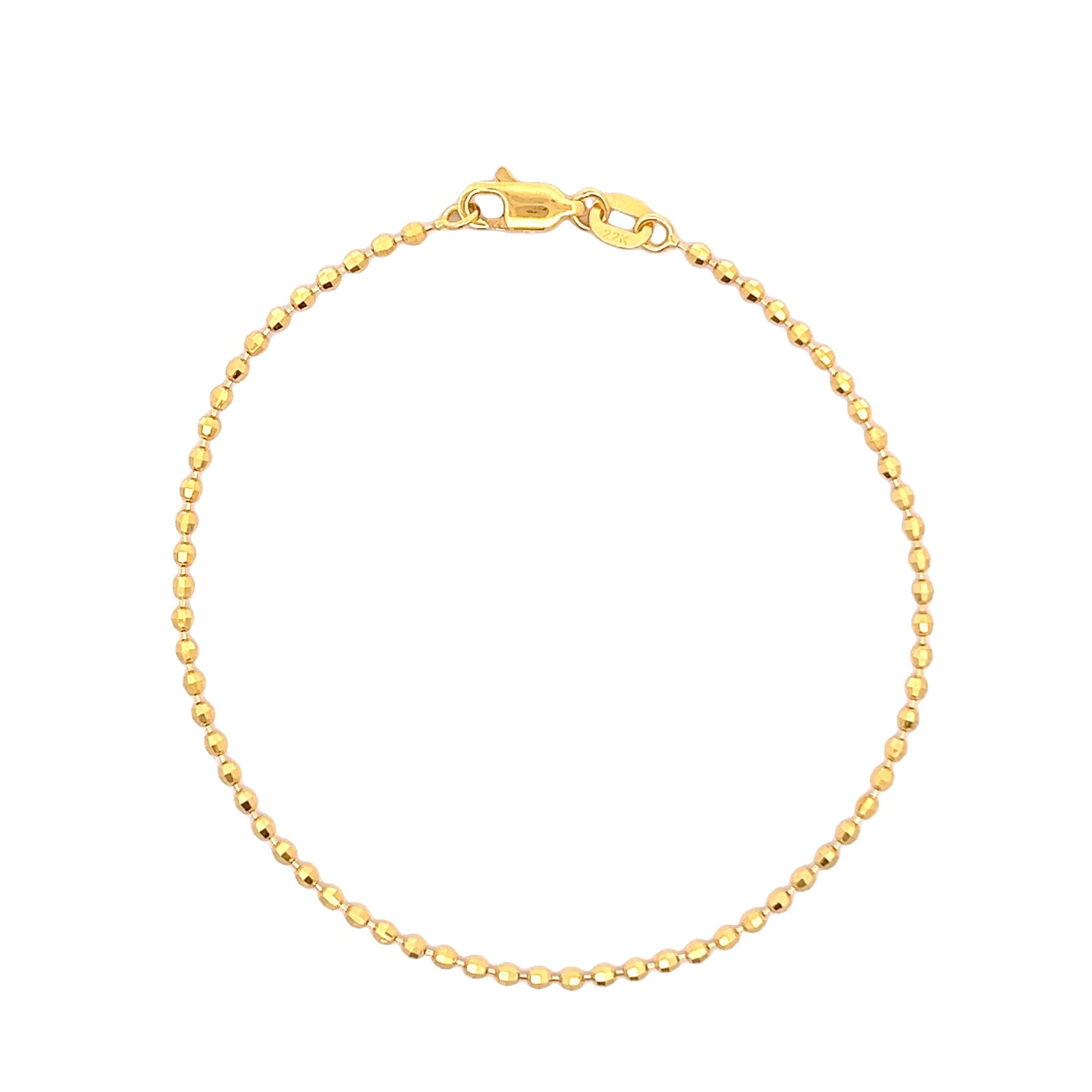 22ct Yellow Gold Delicate Bead Bracelet PZ325 - BR37 - FJewellery