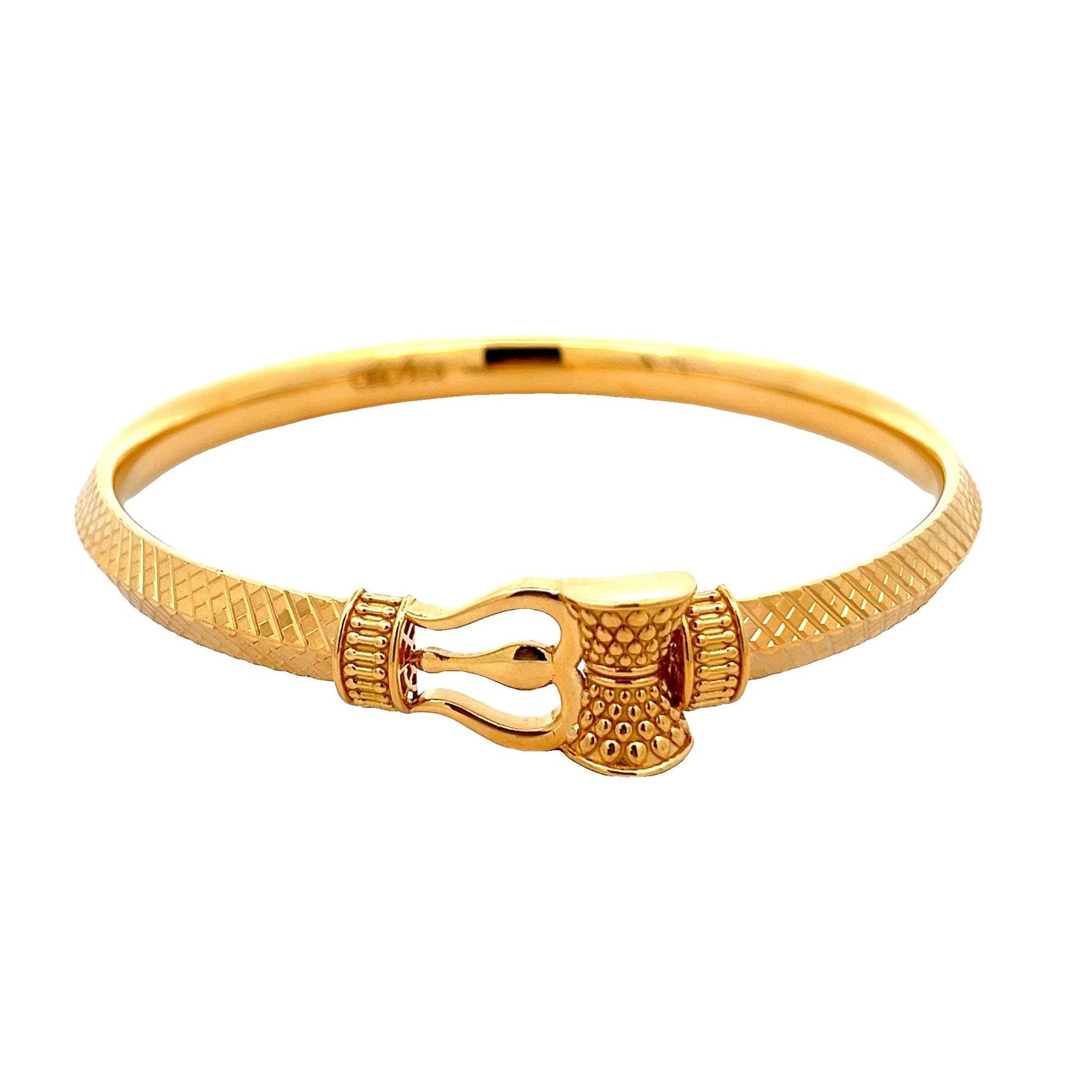 22ct Yellow Gold Designer Bangle PZ325 - BN19 - FJewellery