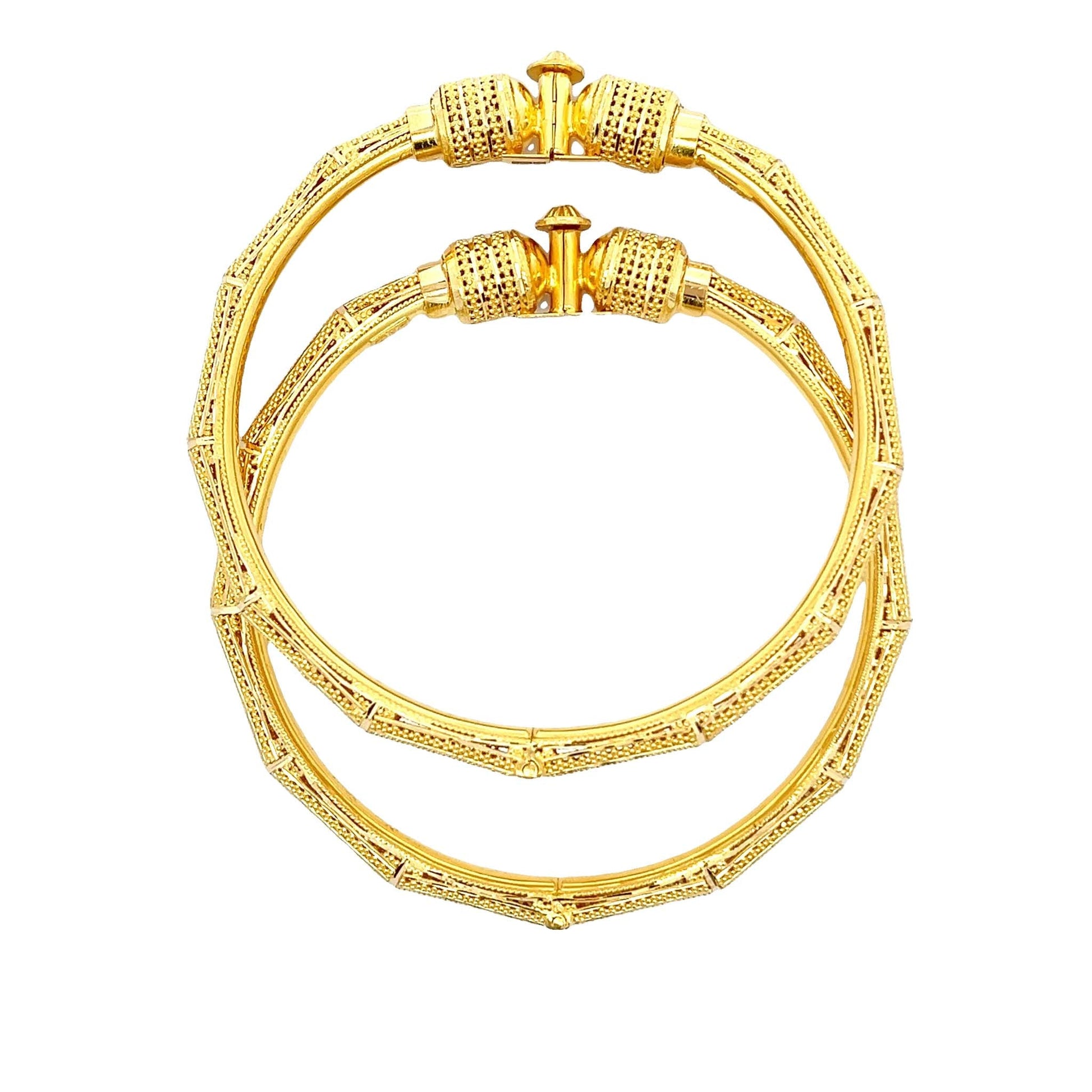 22ct Yellow Gold Designer Bangle PZ325 - BN33 - FJewellery