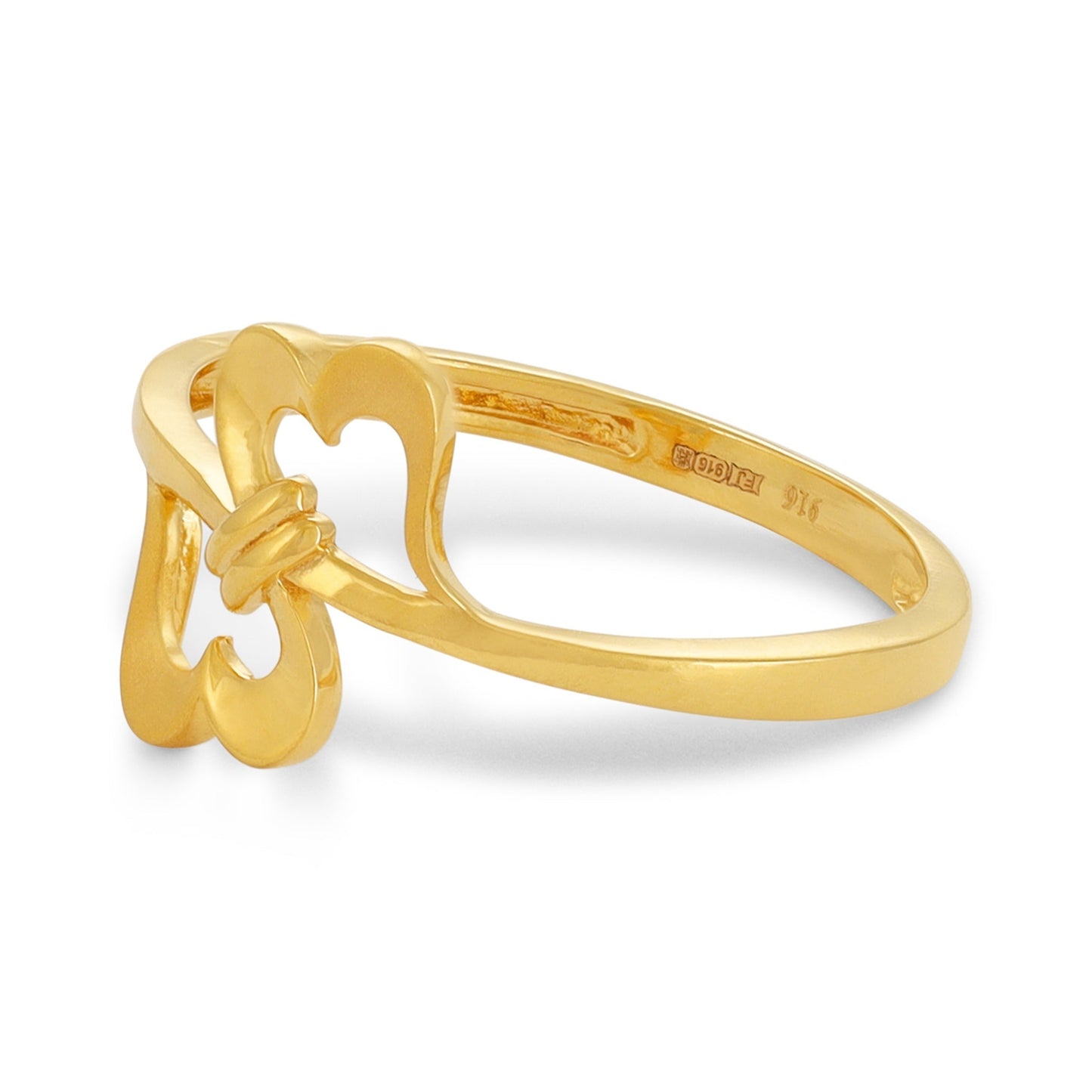 22ct Yellow Gold Double Joint Heart Ring BF1224 - RN73 - FJewellery