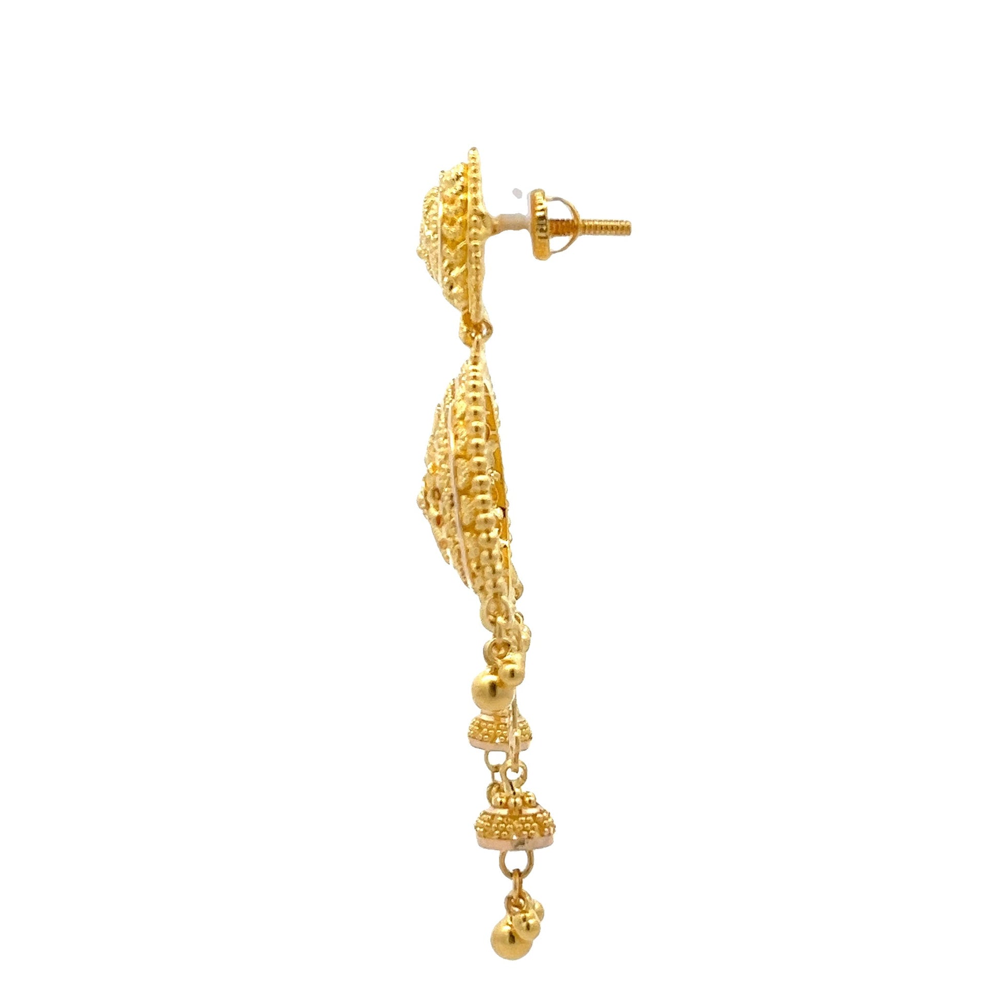 22ct Yellow Gold Drop Detailed Design Earrings PZ325 - ER85 - FJewellery