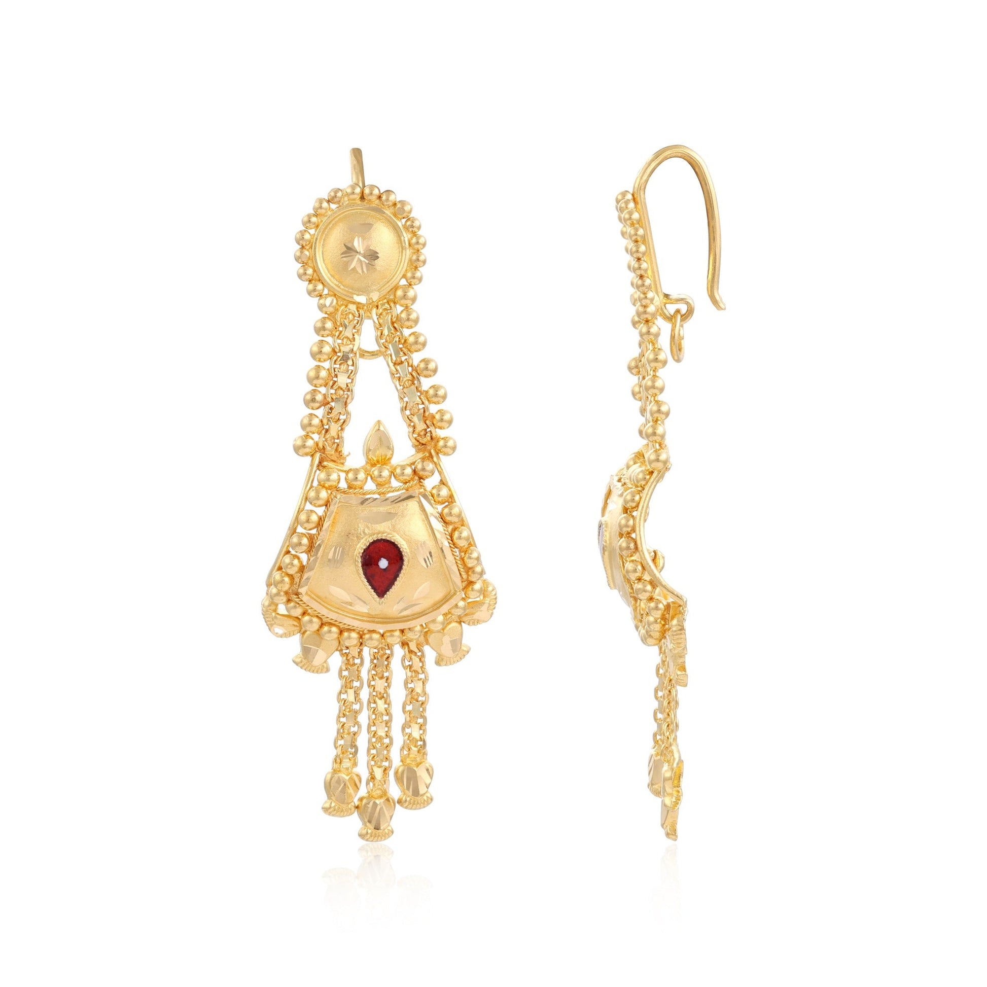 22ct yellow gold drop earrings 11000243 - FJewellery
