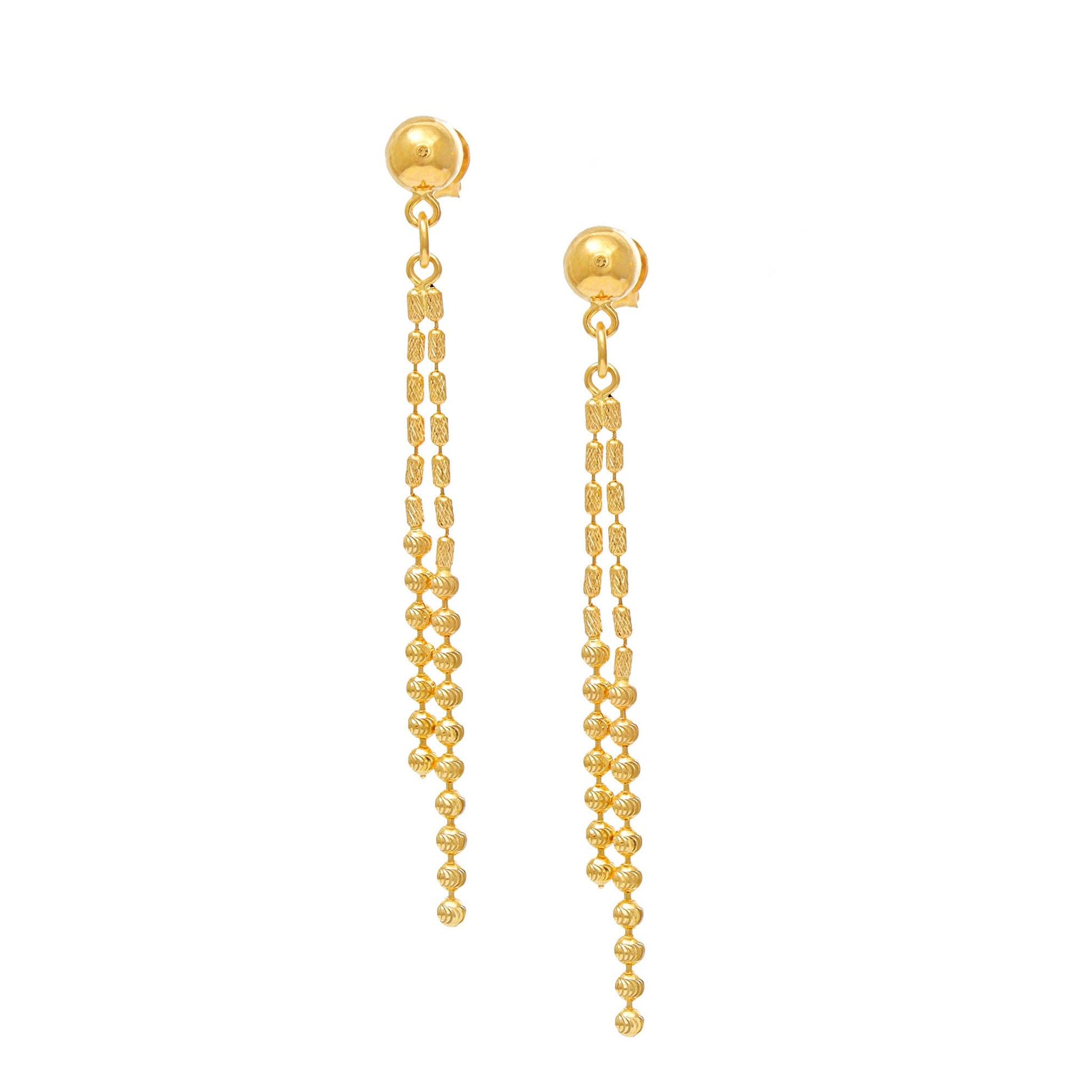 22ct Yellow Gold Drop Earrings BF1224-NKS11-ER - FJewellery