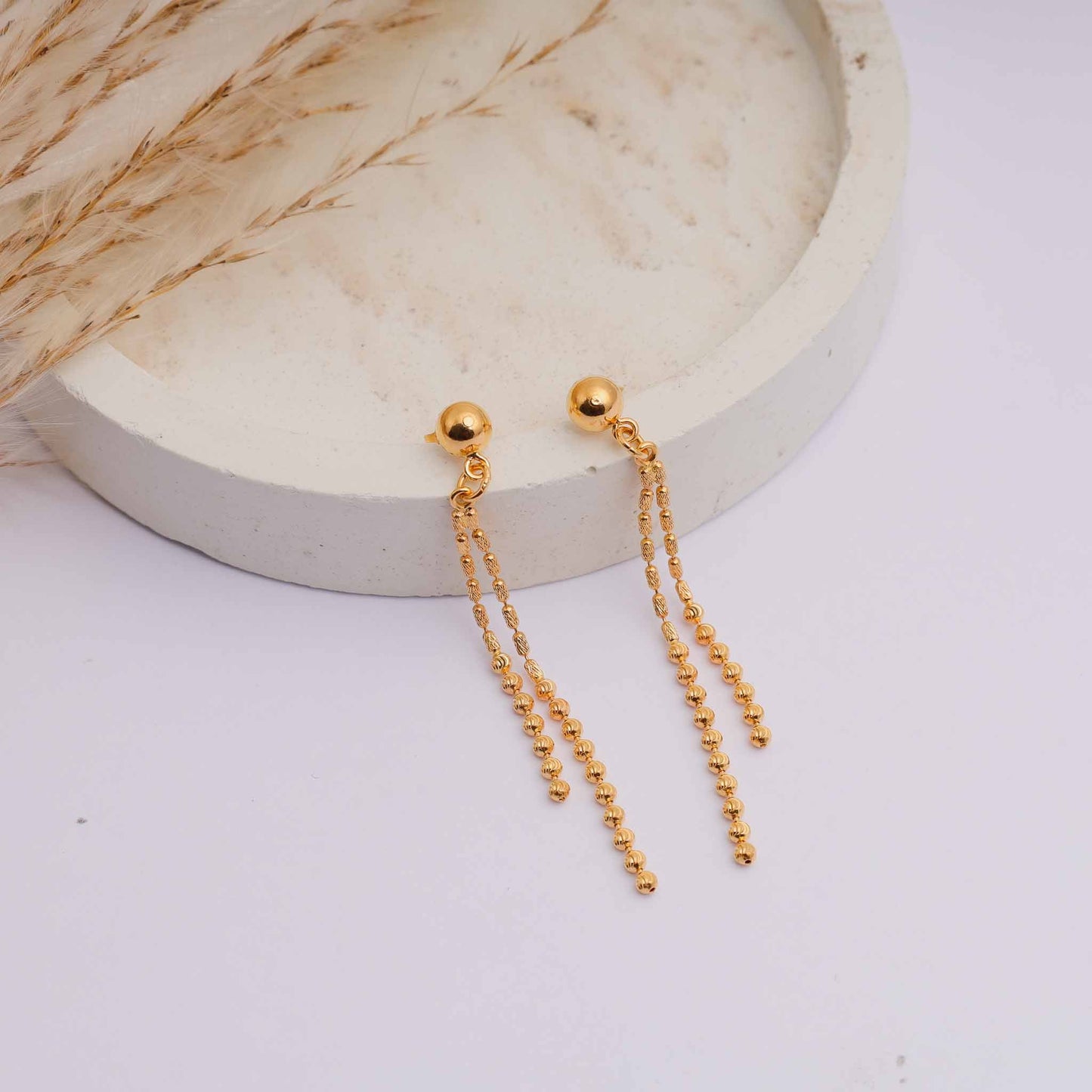 22ct Yellow Gold Drop Earrings BF1224-NKS11-ER - FJewellery