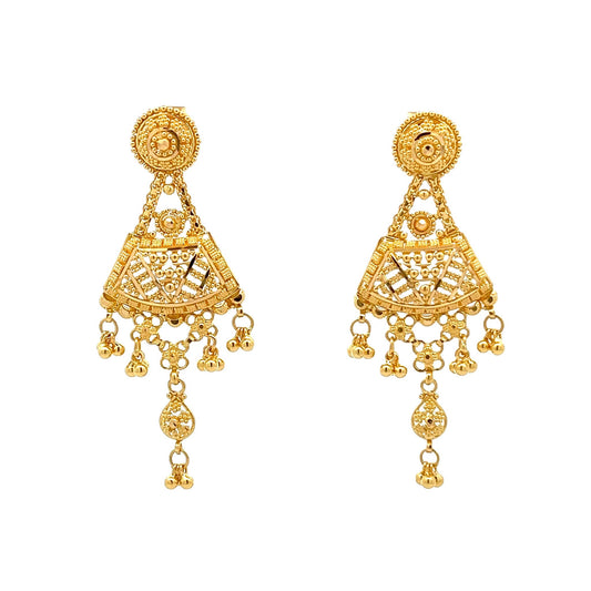 22ct Yellow Gold Drop Earrings PZ325-ER99 - FJewellery