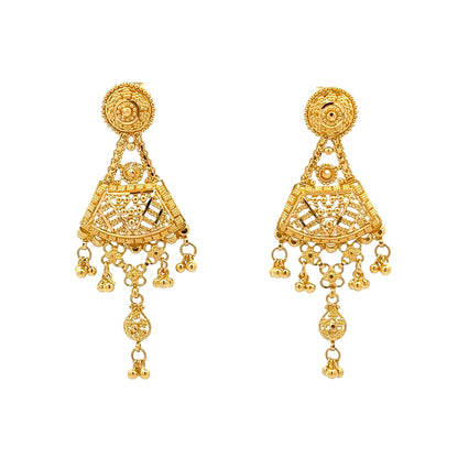 22ct Yellow Gold Drop Earrings PZ325-ER99 - FJewellery