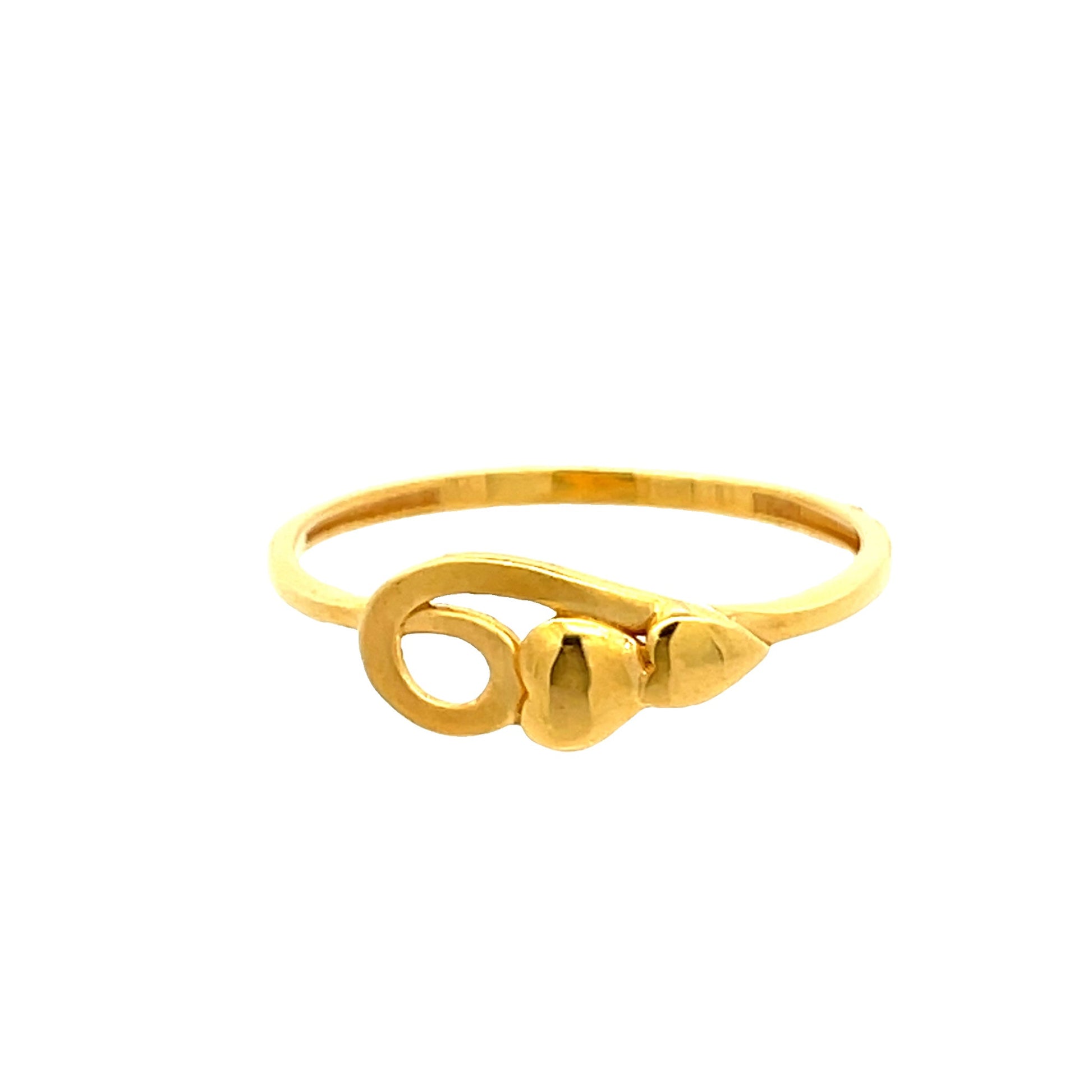 22ct Yellow Gold Dual Heart Loop Ring PZ325 - RN20 - FJewellery