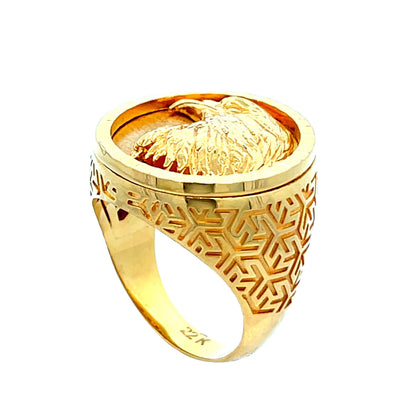 22ct Yellow Gold Eagle Ring PZ325 - RN95 - FJewellery