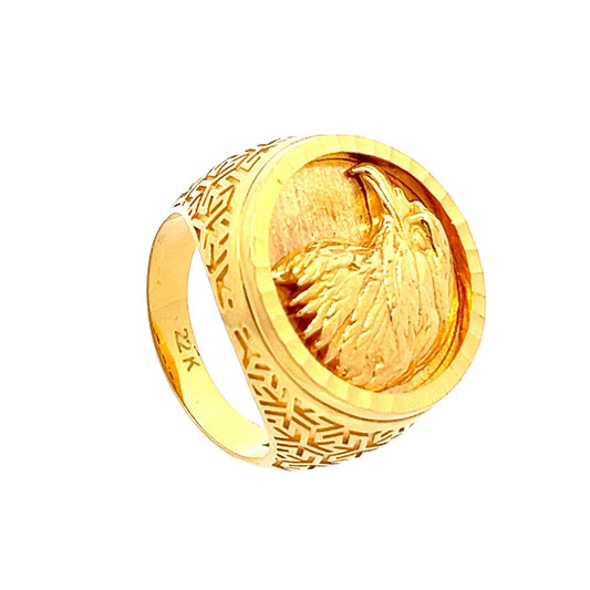 22ct Yellow Gold Eagle Ring PZ325-RN95 - FJewellery