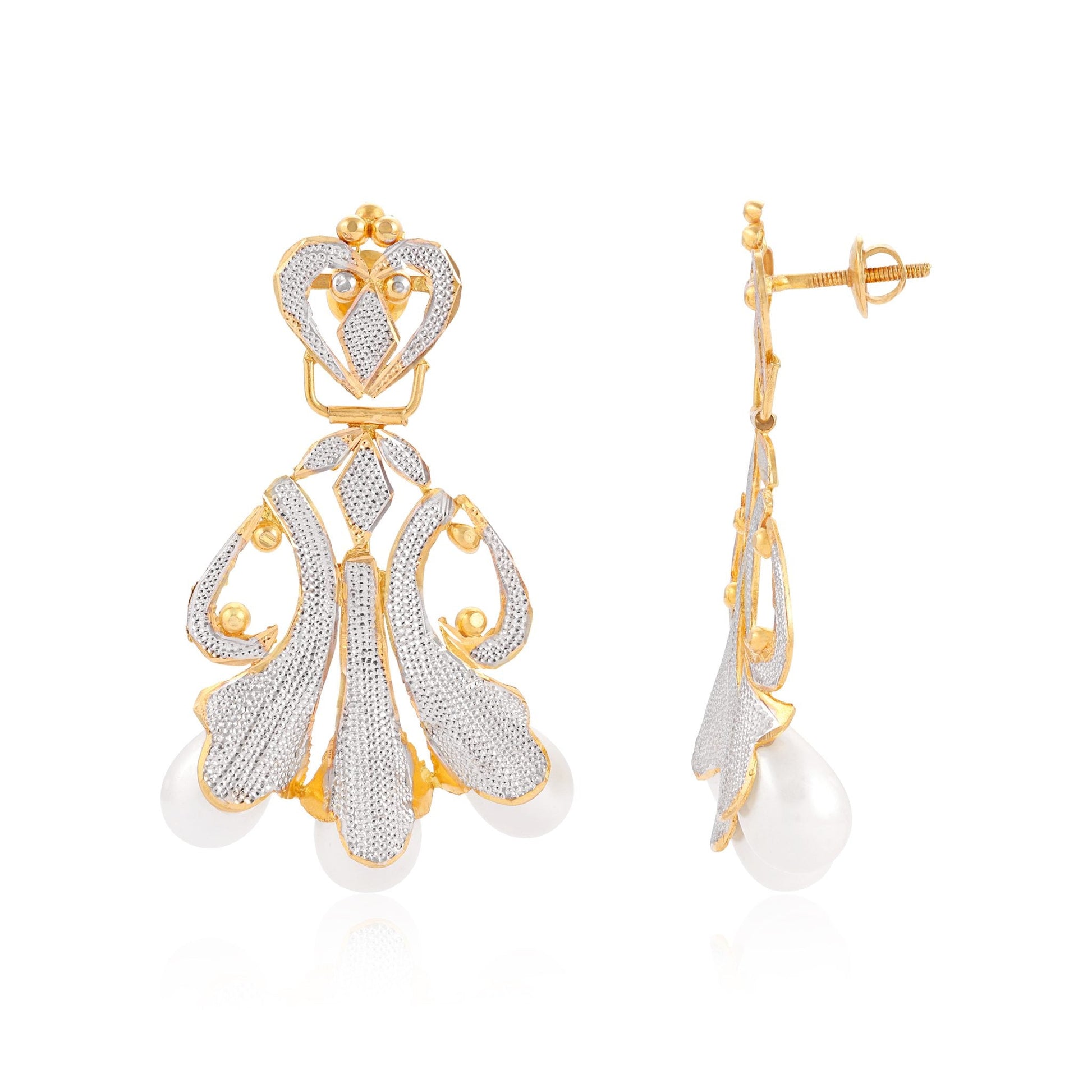 22ct yellow gold earrings with stones 07002443 - FJewellery