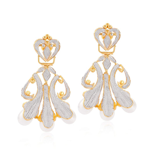 22ct yellow gold earrings with stones 07002443 - FJewellery