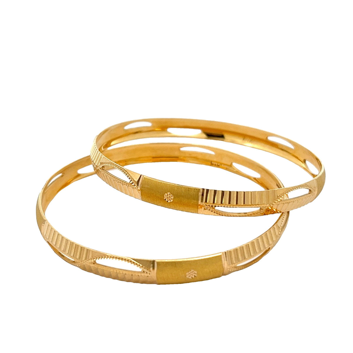 22ct Yellow Gold Exclusive Design Bangle PZ325-BN61 - FJewellery