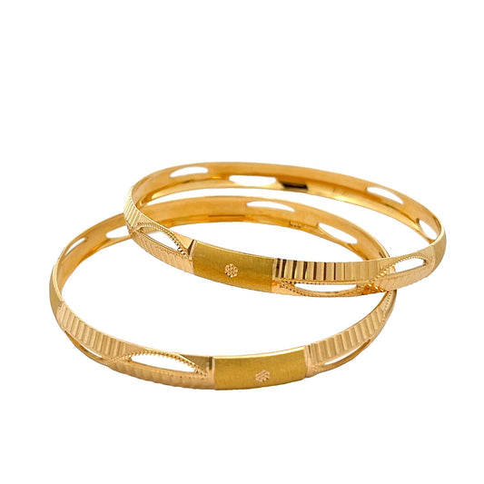 22ct Yellow Gold Exclusive Design Bangle PZ325-BN61 - FJewellery