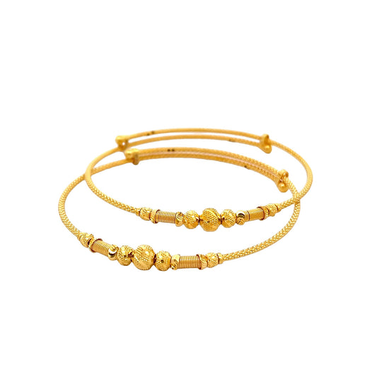 22ct Yellow Gold Fancy Bangle PZ325 - BN11 - FJewellery