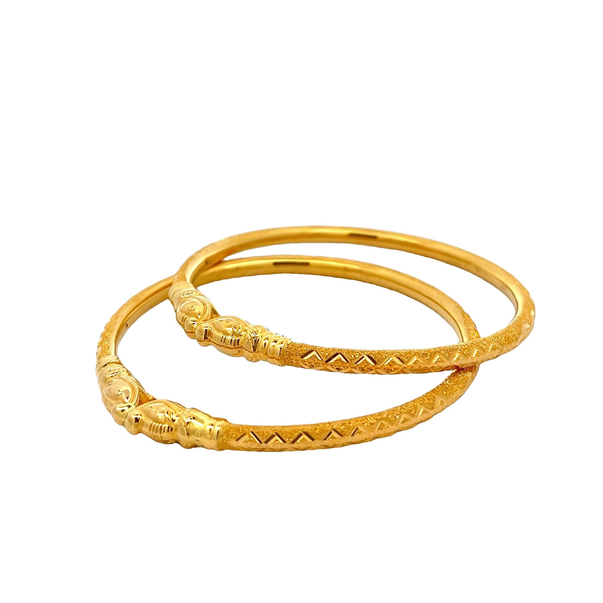 22ct Yellow Gold Fancy Bangle PZ325 - BN27 - FJewellery