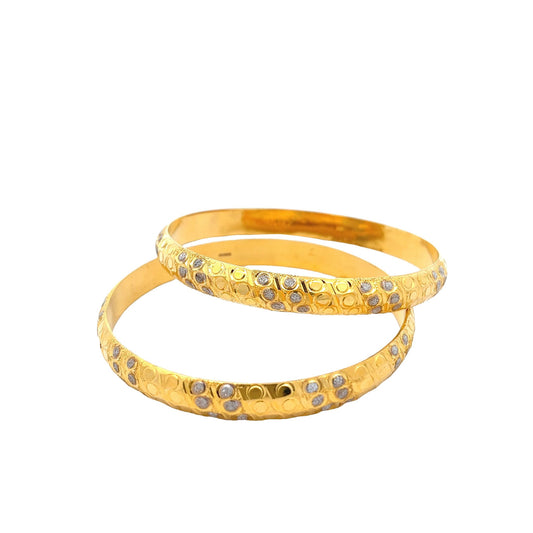 22ct Yellow Gold Fancy Bangle PZ325 - BN72 - FJewellery