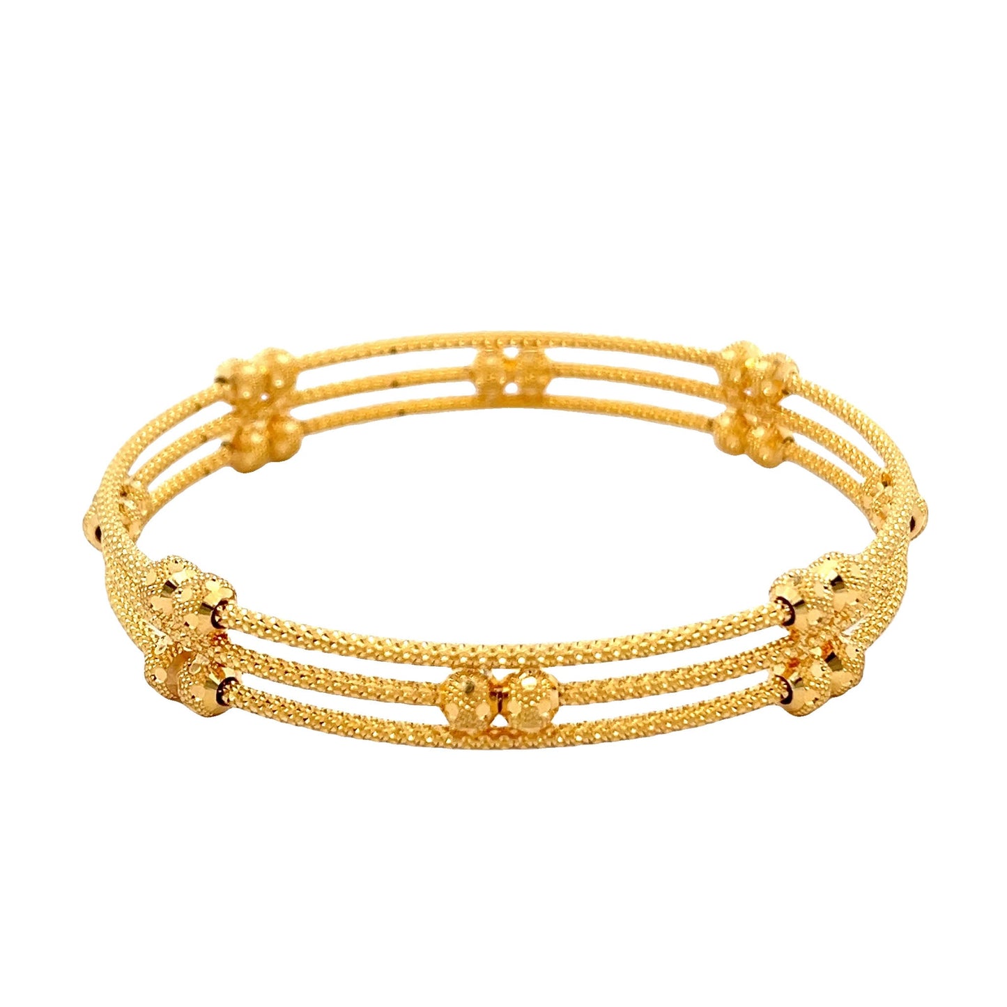 22ct Yellow Gold Fancy Bangle PZ325 - BN82 - FJewellery