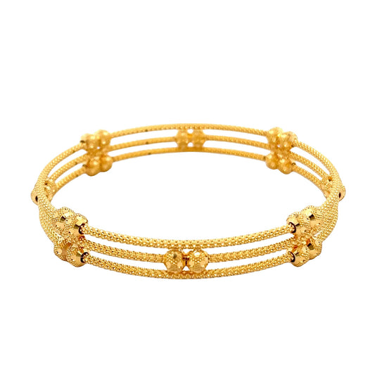 22ct Yellow Gold Fancy Bangle PZ325-BN82 - FJewellery