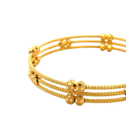 22ct Yellow Gold Fancy Bangle PZ325-BN82 - FJewellery