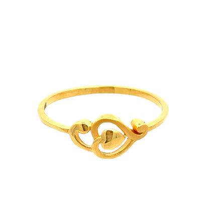 22ct Yellow Gold Fancy Heart Ring PZ325 - RN81 - FJewellery