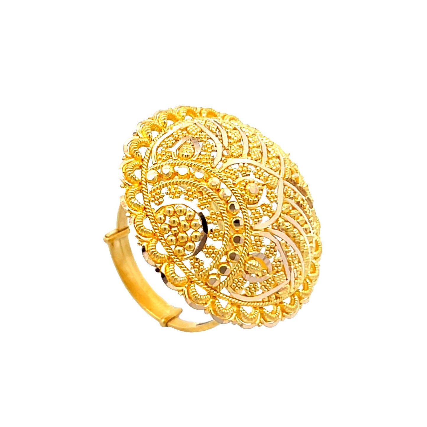 22ct Yellow Gold Fancy Patterned Ring PZ325 - RN44 - FJewellery
