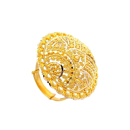 22ct Yellow Gold Fancy Patterned Ring PZ325 - RN44 - FJewellery