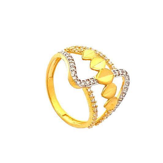22ct Yellow Gold Fancy Ring with Stones PZ325 - RN12 - FJewellery
