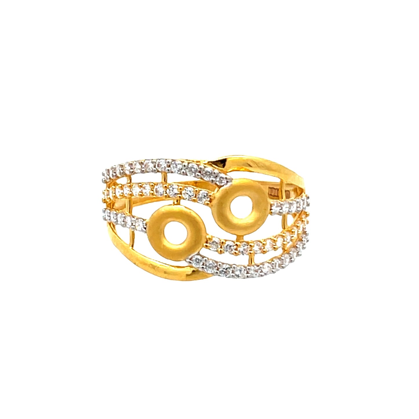22ct Yellow Gold Fancy Ring with Stones PZ325-RN29 - FJewellery