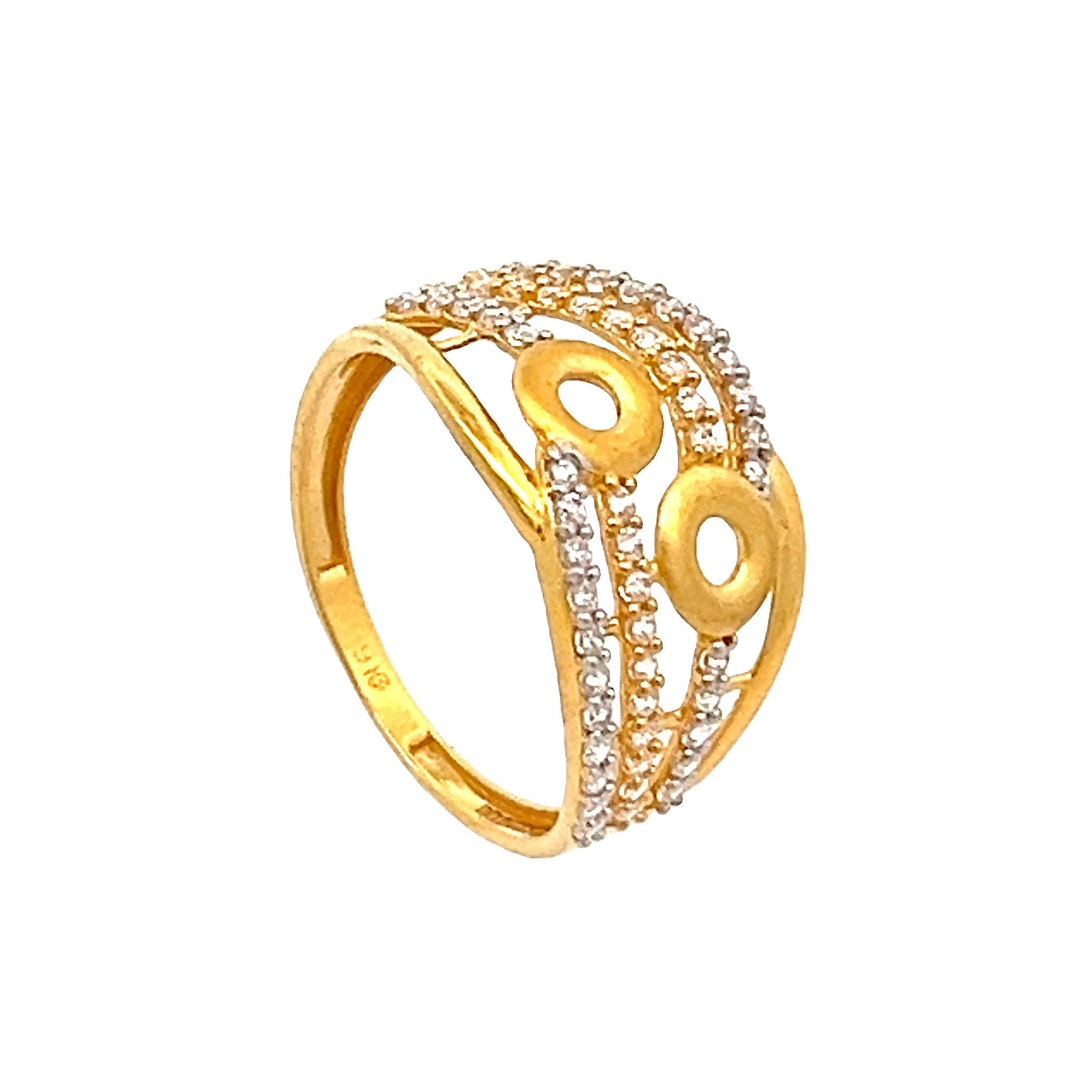 22ct Yellow Gold Fancy Ring with Stones PZ325 - RN29 - FJewellery