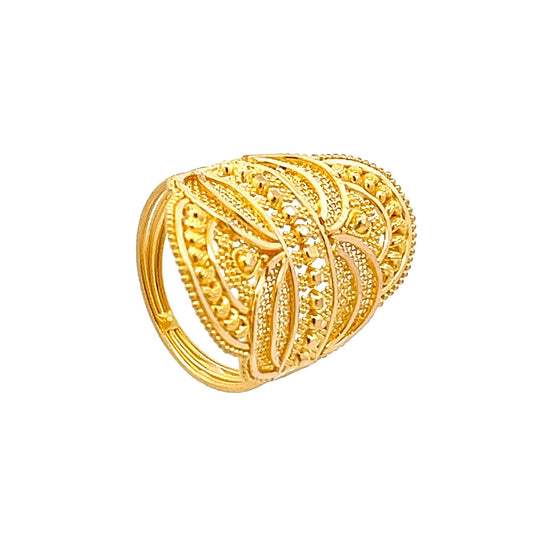 22ct Yellow Gold Fancy Ring with Stones PZ325 - RN33 - FJewellery