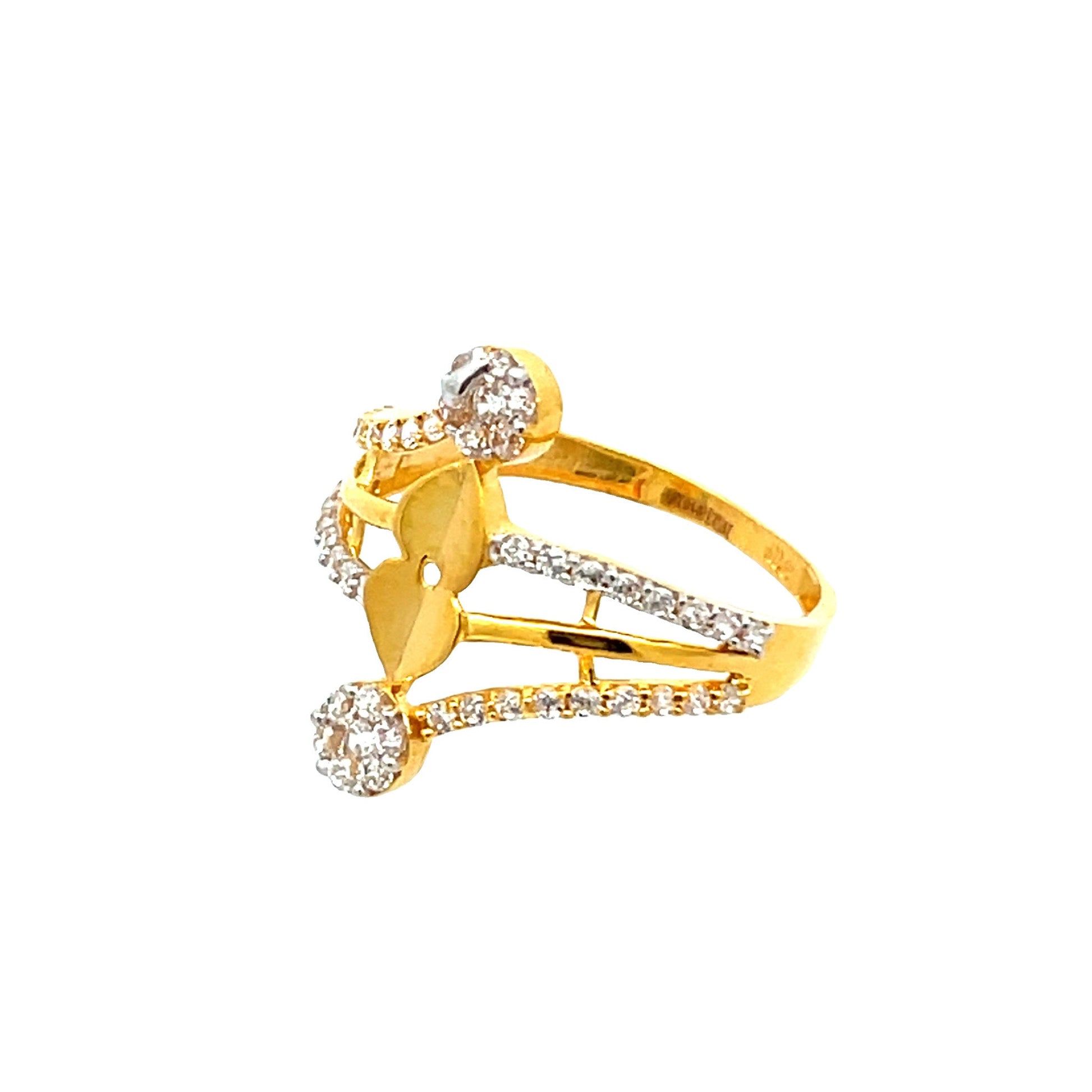 22ct Yellow Gold Fancy Ring with Stones PZ325 - RN53 - FJewellery