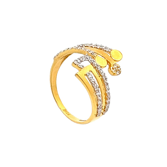 22ct Yellow Gold Fancy Ring with Stones PZ325 - RN59 - FJewellery