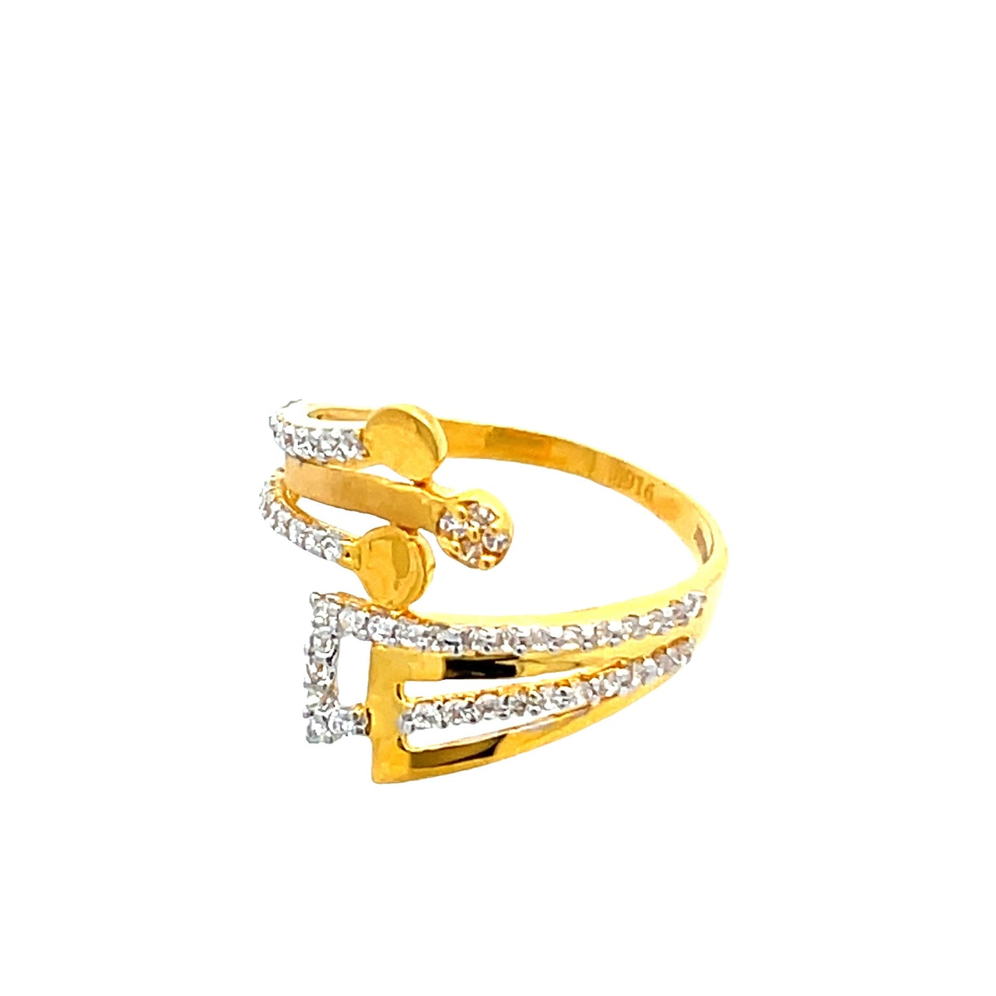 22ct Yellow Gold Fancy Ring with Stones PZ325 - RN59 - FJewellery