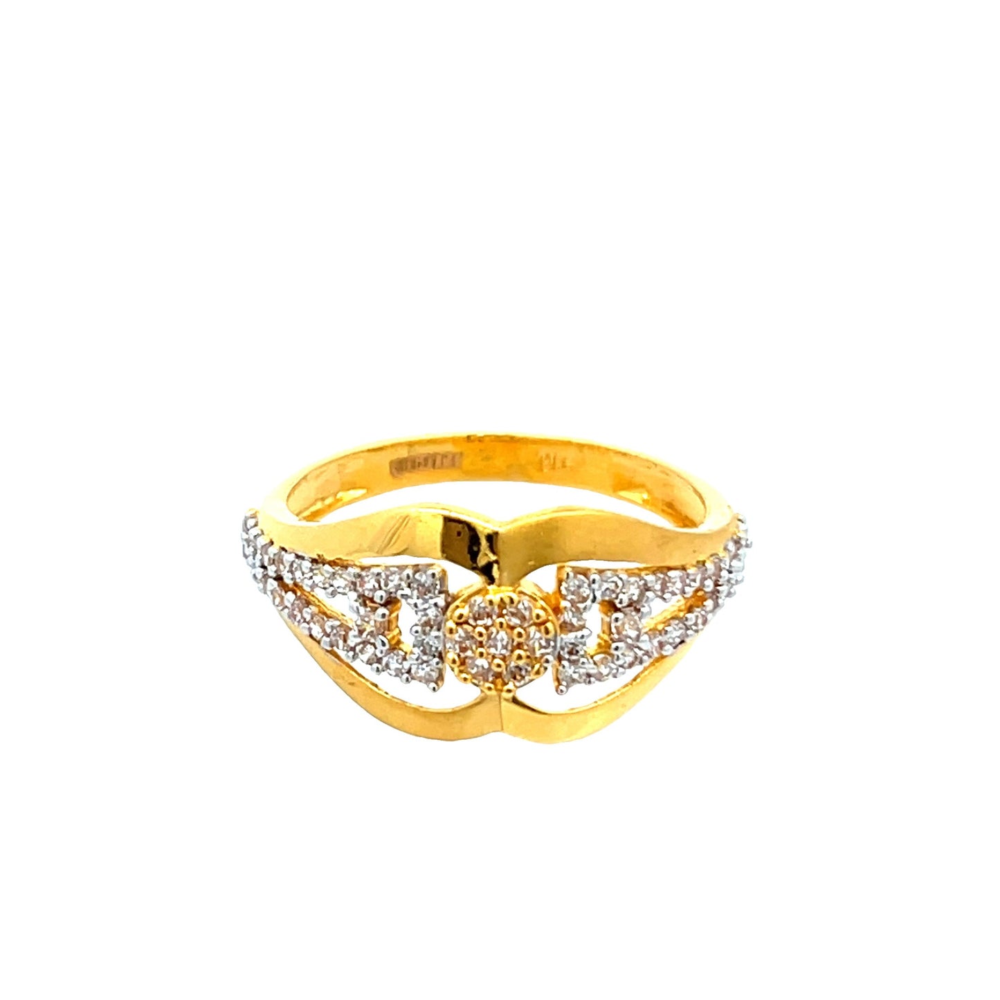 22ct Yellow Gold Fancy Ring with Stones PZ325 - RN62 - FJewellery