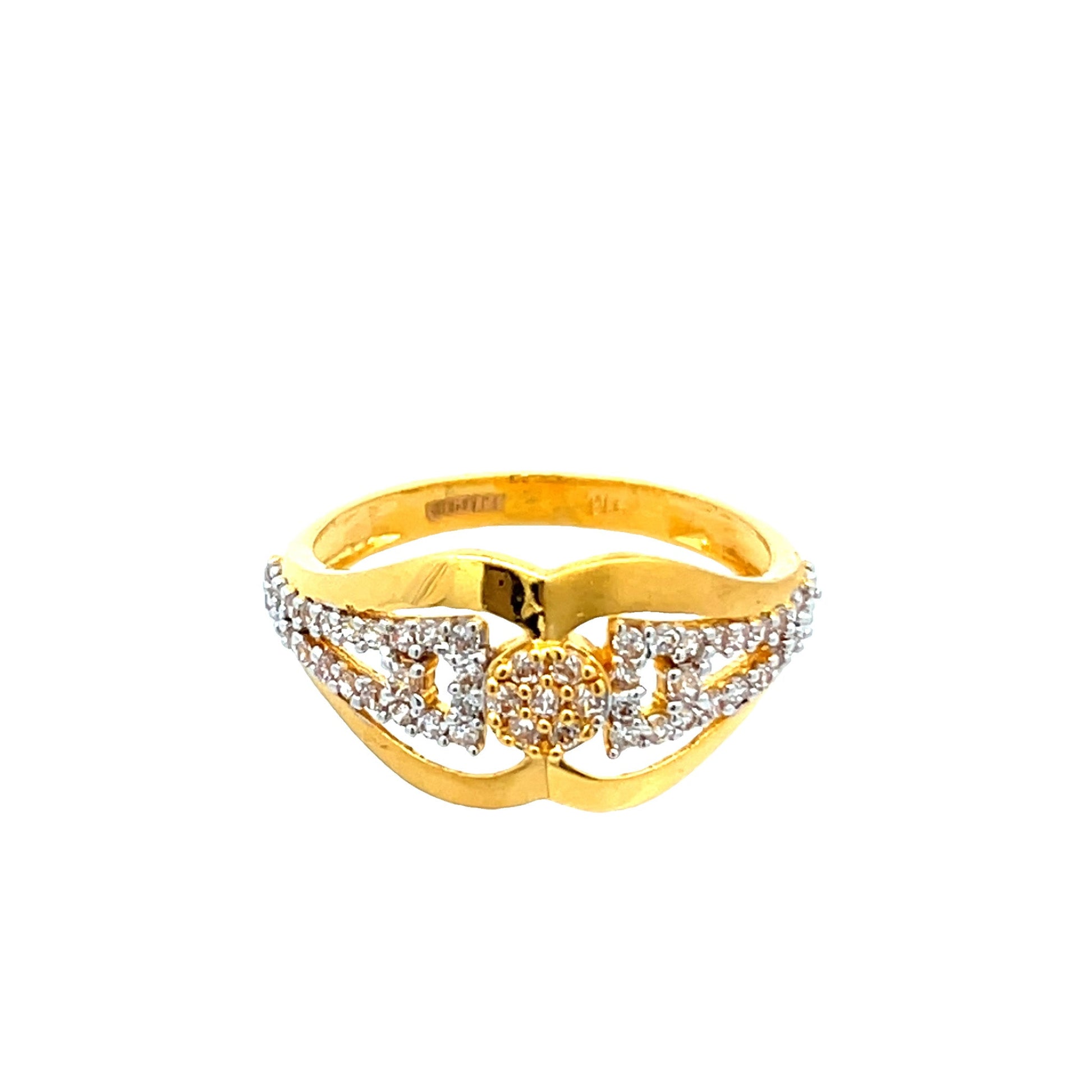 22ct Yellow Gold Fancy Ring with Stones PZ325 - RN62 - FJewellery