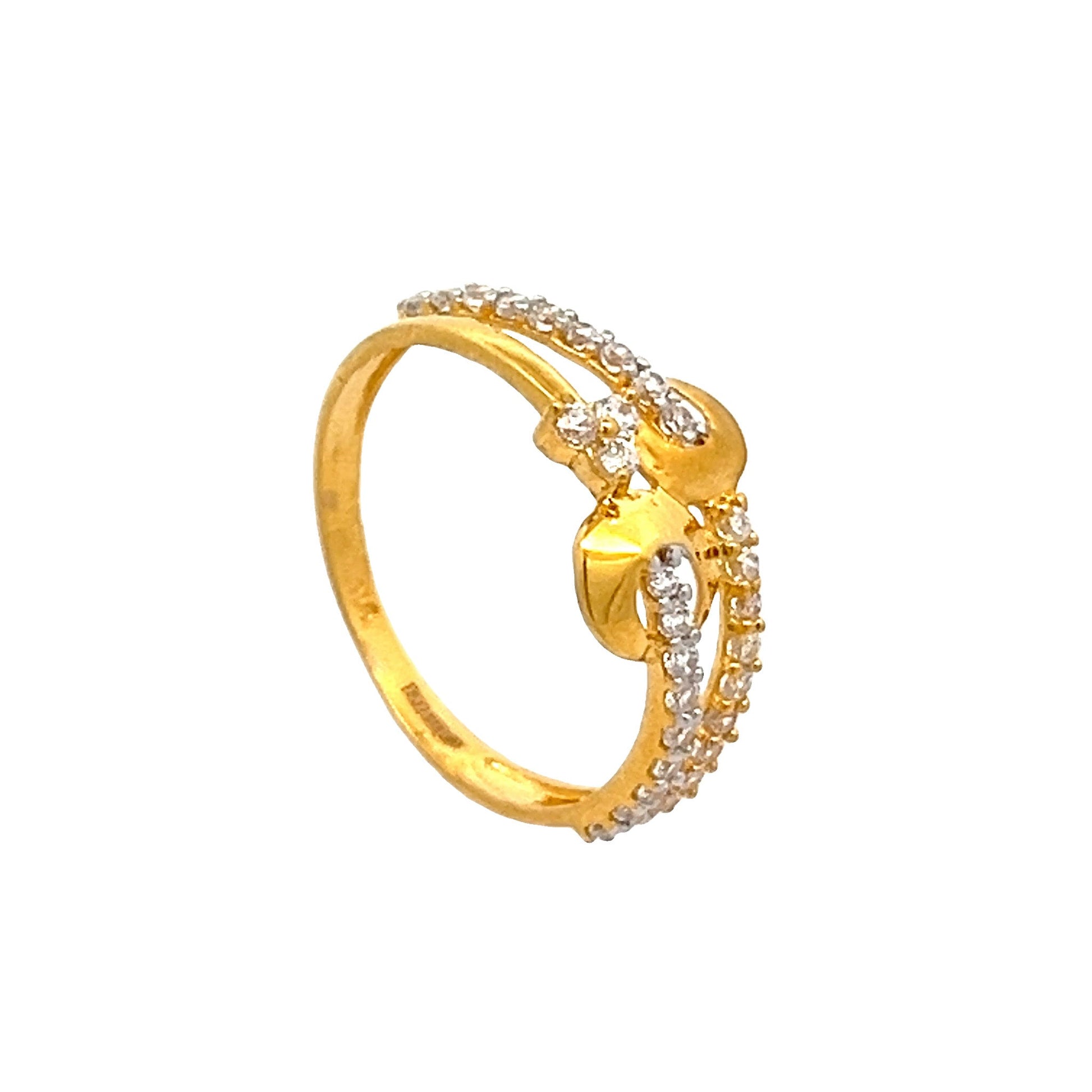 22ct Yellow Gold Fancy Ring with Stones PZ325 - RN8 - FJewellery