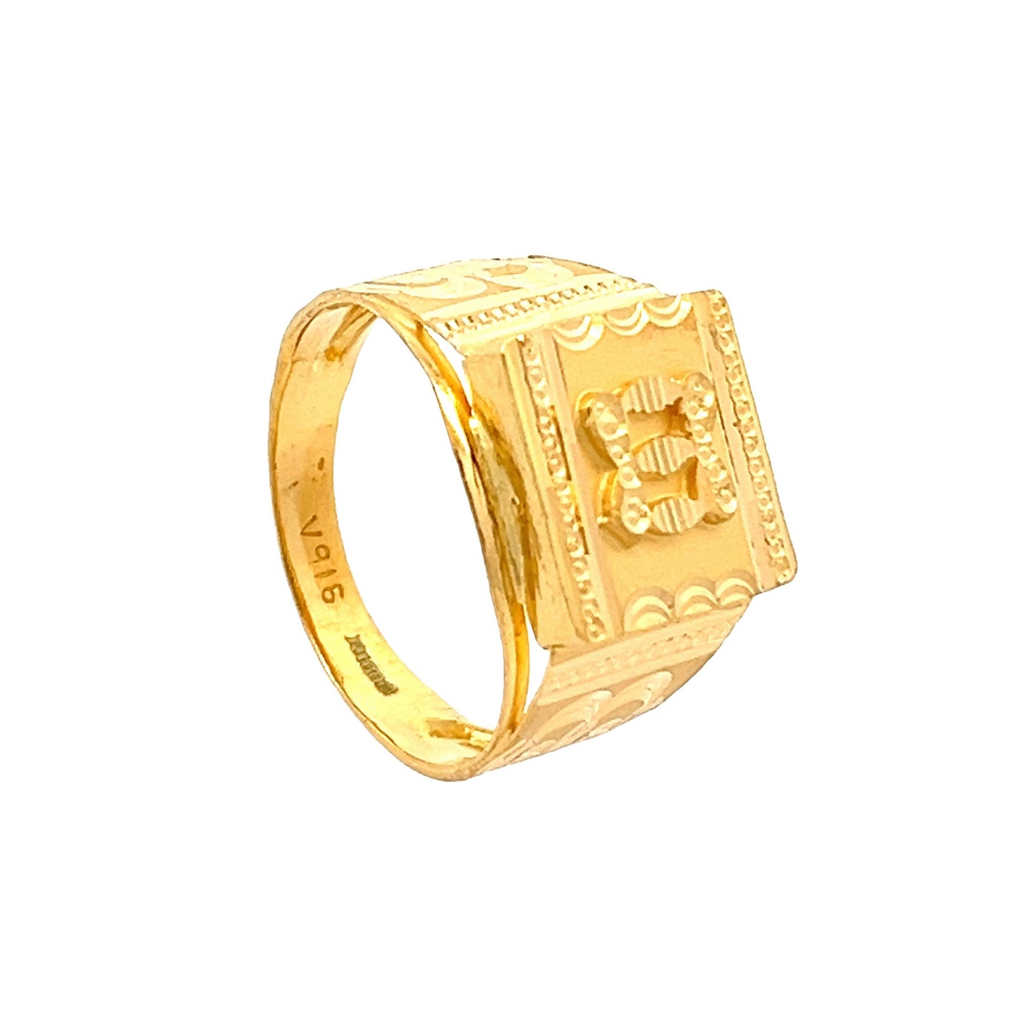 22ct Yellow Gold Fancy Signet Ring PZ325 - RN24 - FJewellery