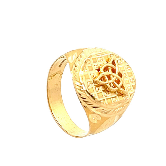 22ct Yellow Gold Fancy Signet Ring PZ325 - RN35 - FJewellery