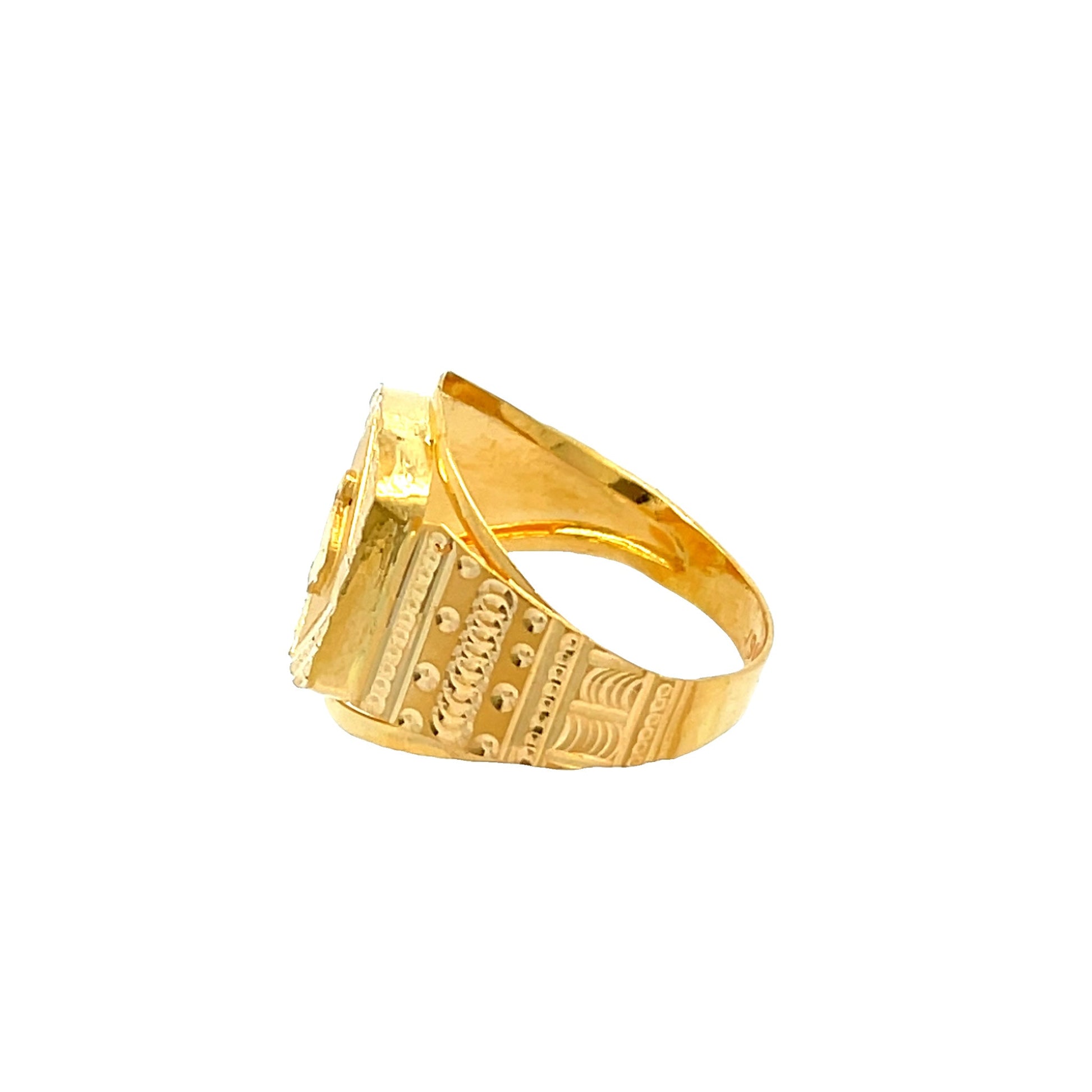 22ct Yellow Gold Fancy Signet Ring PZ325-RN39 - FJewellery
