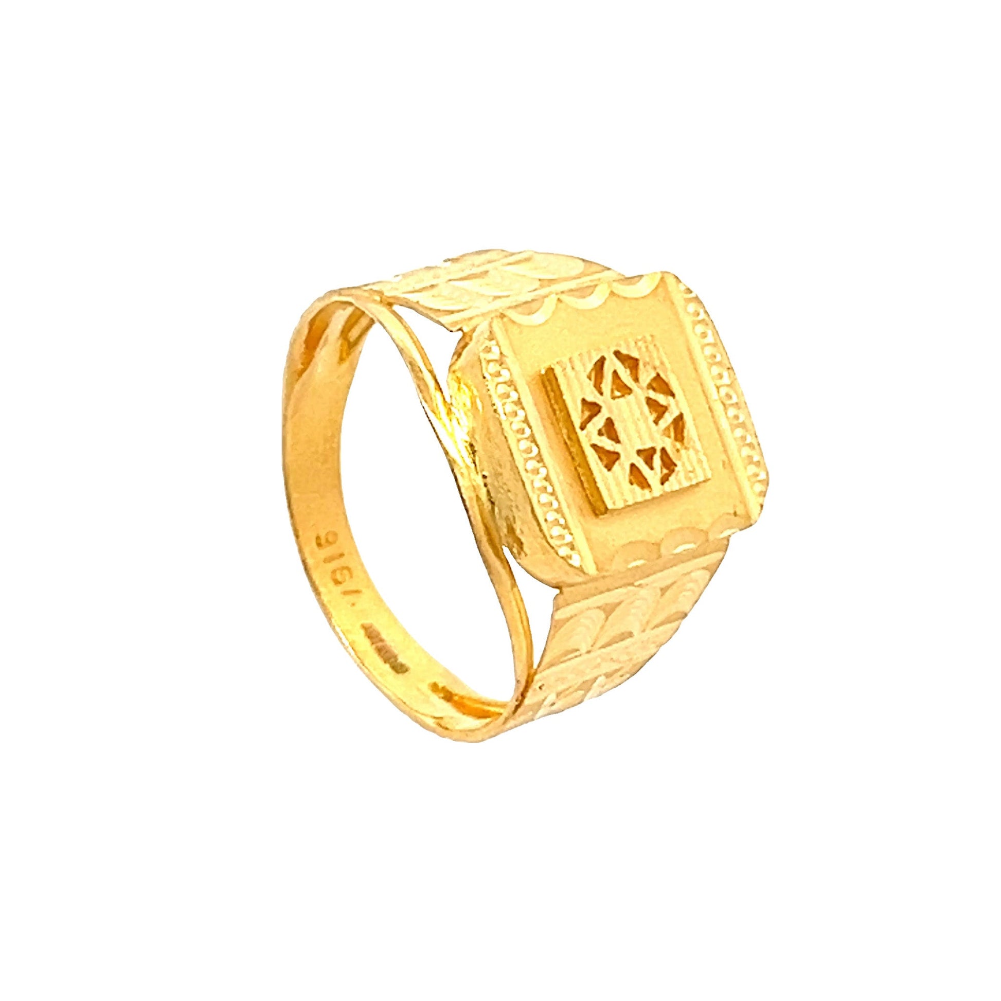 22ct Yellow Gold Fancy Signet Ring PZ325-RN4 - FJewellery